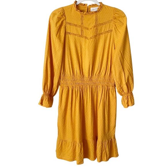 Universal Thread | Smocked Waist Ruffle Dress Balloon Sleeves Knee Length Small - Picture 2 of 10